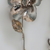 Ezüst füstölőtartó / illóolaj párologtató virág