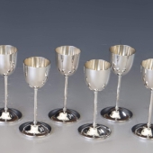 Ezüst art deco likőröskészlet