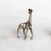 Ezüst miniatűr zsiráf figura