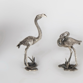 Ezüst miniatűr flamingók