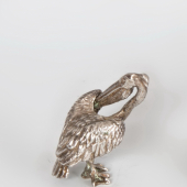 Ezüst pelikán miniatűr figura