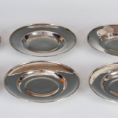 Ezüst art deco tányérkészlet (6 darabos)